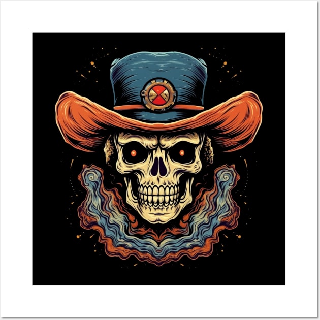 Cowboy Magic Voodoo Witch Doctor Skull Wall Art by TOKEBI